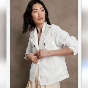 Banana Republic Linen & Cotton Jacket in White Size XS